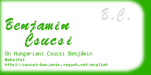 benjamin csucsi business card